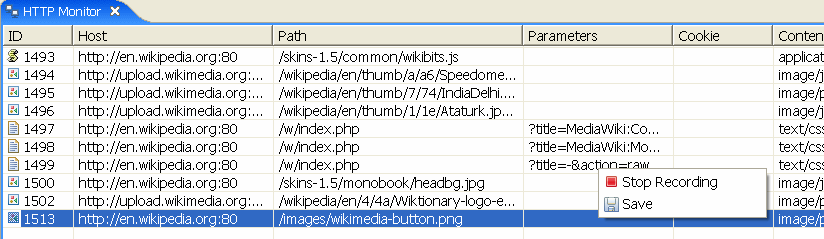 The HTTP Monitor View